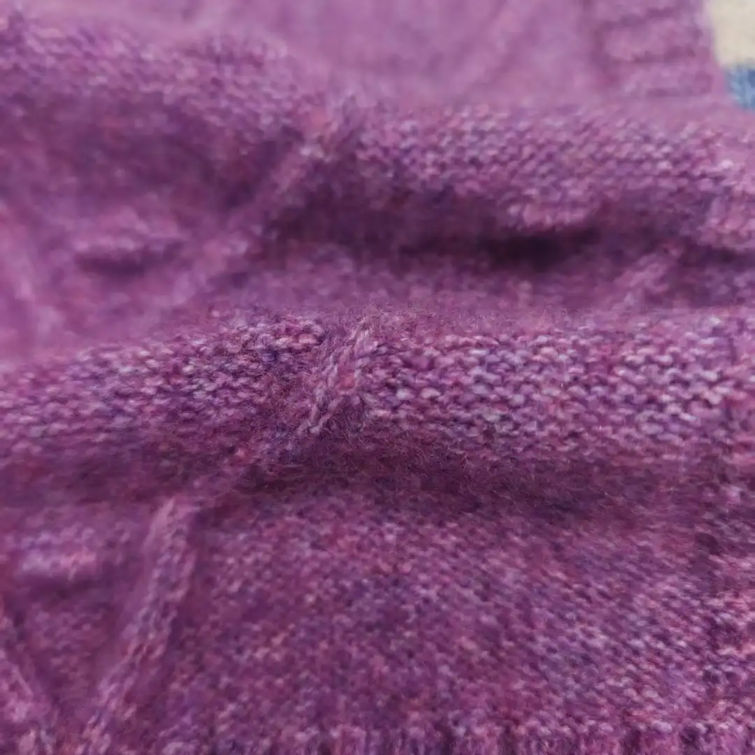 China Yarn for Open Cardigan (Sweater),Full-Zipper Cardigan (Sweater),Half-Zipper Cardigan (Sweater) Mossy Yarn Fancy Yarn Recycled Polyester Polyester Wool Spandex purple color buy from China wholesaler bulk order at wholesale price free worldwide shipping Alibaba