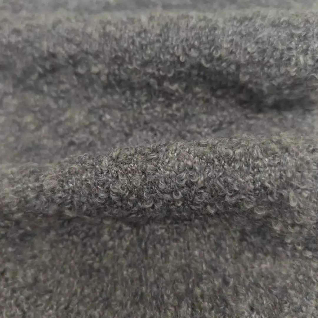 China Yarn for Full-Zipper Cardigan (Sweater),Half-Zipper Cardigan (Sweater),Shirt Long Sleeve Button (Sweater) Boucle Yarn Fancy Yarn Recycled Polyester Polyester Wool Spandex Gray color buy from China wholesaler bulk order at wholesale price free worldwide shipping Alibaba