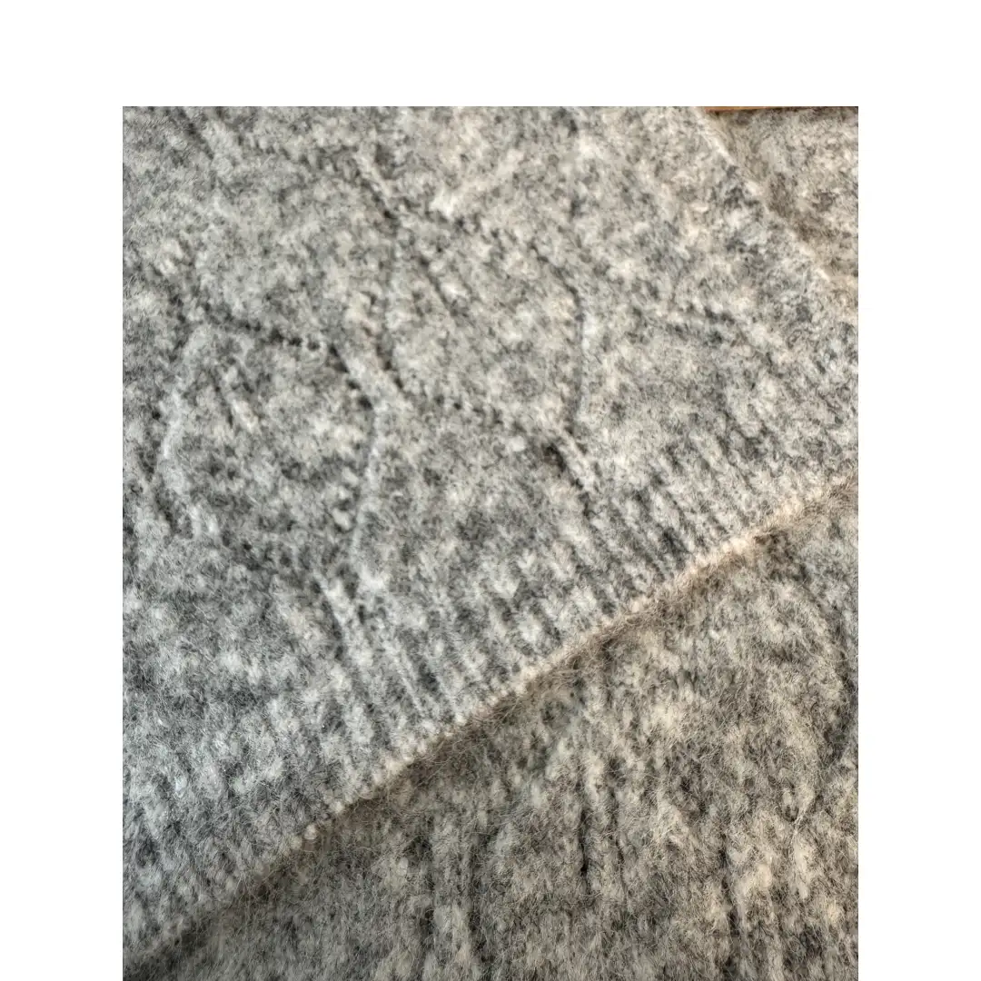 China Yarn for Half-Zipper Cardigan (Sweater),Shirt Half Sleeve Zipper (Sweater),Round Neck Pullover (Sweater),Crop Top Pullover (Sweater),Short Sleeve Cardigan and Mini Skirt Set (Sweater) Mossy Yarn Fancy Yarn Recycled Polyester Acrylic Nylon Elastane Light Grey color buy from China wholesaler bulk order at wholesale price free worldwide shipping Alibaba