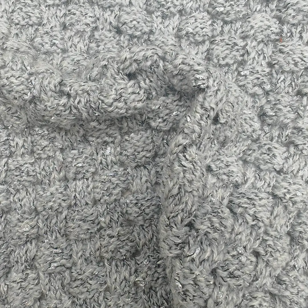 China Yarn for Crop Top,Open Cardigan (Sweater),Half-Zipper Cardigan (Sweater) Knot Yarn Fancy Yarn Recycled Polyester BCI Cotton Acrylic Gray color buy from China wholesaler bulk order at wholesale price free worldwide shipping Alibaba