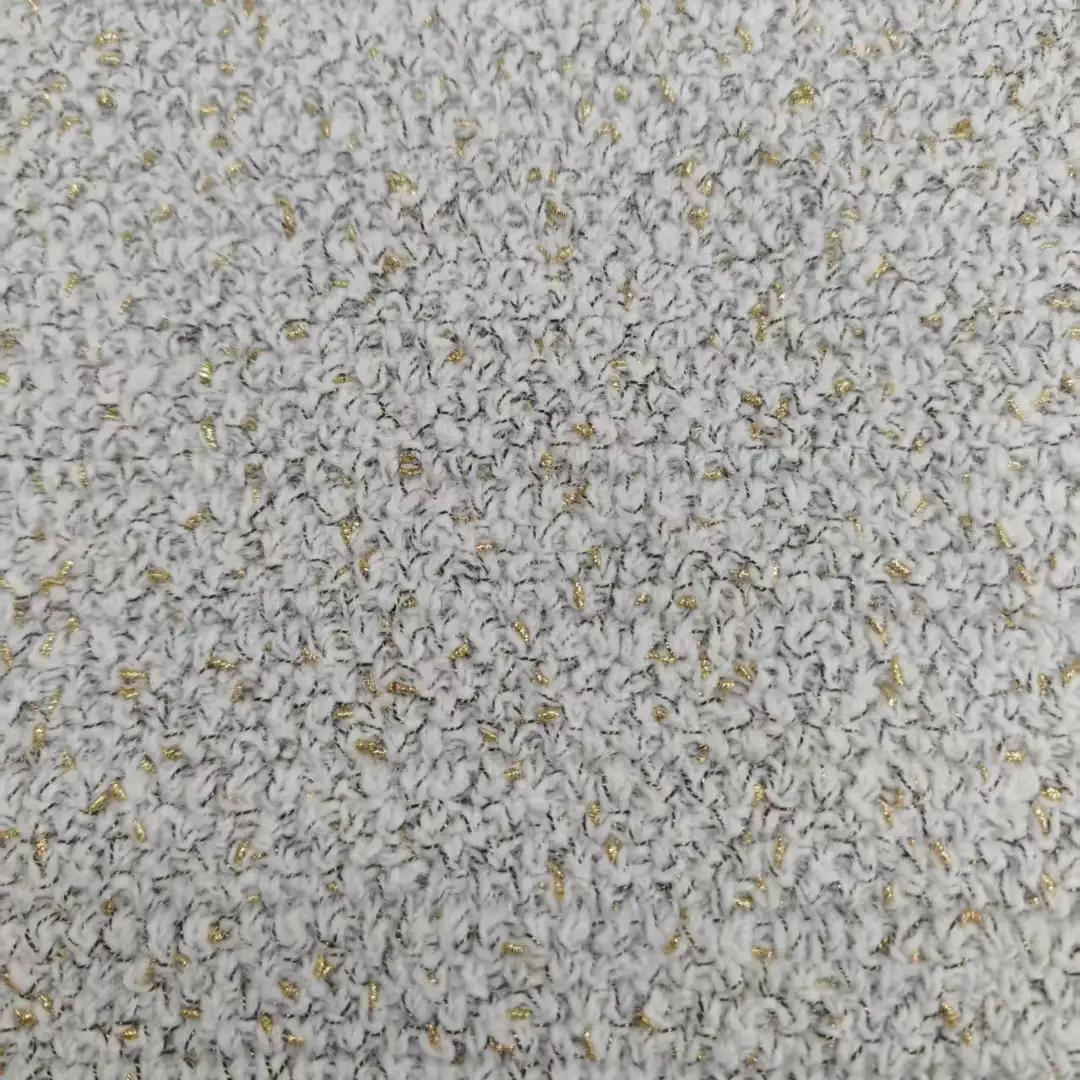 China Yarn for Hoodie,Open Cardigan (Sweater),Crop Top Pullover (Sweater) Knot Yarn Fancy Yarn Recycled Polyester METALLIC GOLD White, black, golden color buy from China wholesaler bulk order at wholesale price free worldwide shipping Alibaba