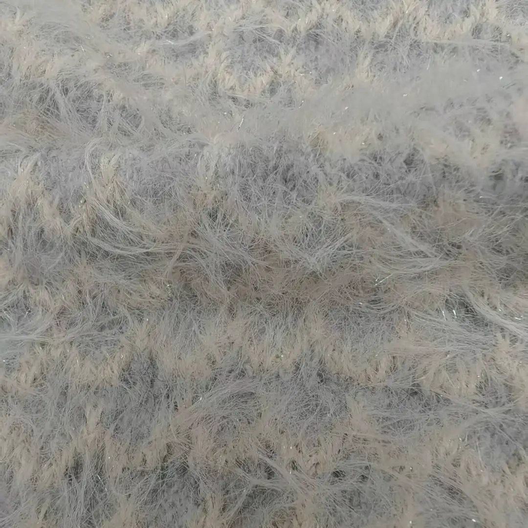 China Yarn for Crop Top,Hoodie,Open Cardigan (Sweater),Round Neck Pullover (Sweater) Cat Feather Yarn Fancy Yarn Polyester Nylon light gray color buy from China wholesaler bulk order at wholesale price free worldwide shipping Alibaba