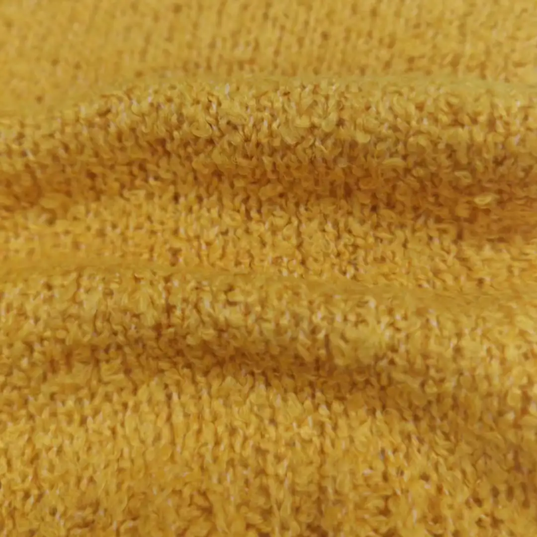 China Yarn for Dresses (Cardigan Button) (Sweater),Men's Pants (Sweater),Kids Button Cami Top (Sweater),Back Button Strappy Vest (Sweater),Tie-Front Top (Sweater) Boucle Yarn Fancy Yarn Polyester yellow color buy from China wholesaler bulk order at wholesale price free worldwide shipping Alibaba