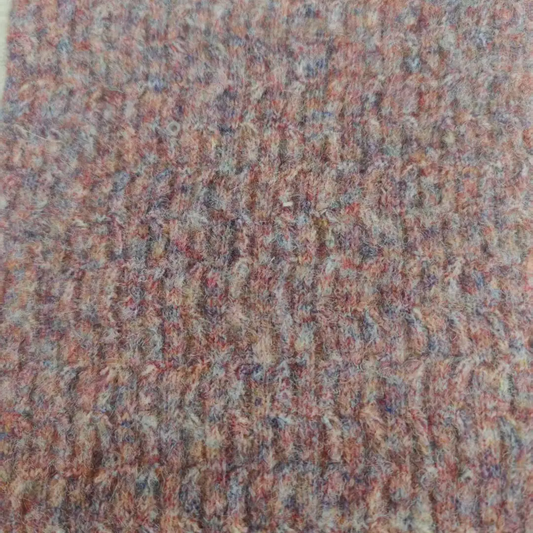 China Yarn for Crop Top,Hoodie,Open Cardigan (Sweater),Crop Top Pullover (Sweater) Mossy Yarn Fancy Yarn Recycled Polyester Acrylic Nylon RWS Wool Spandex Pink color buy from China wholesaler bulk order at wholesale price free worldwide shipping Alibaba