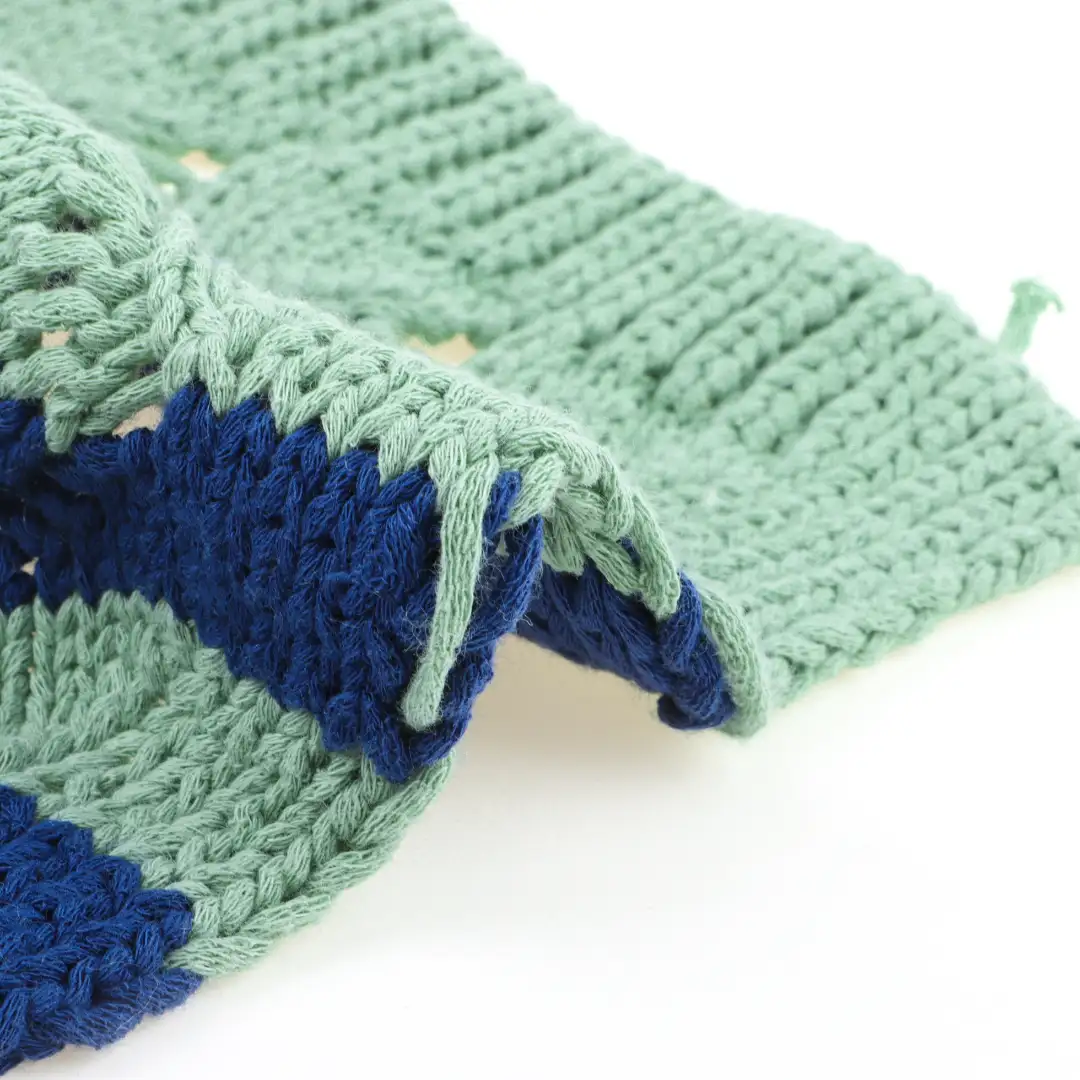 China Yarn for Open Cardigan (Sweater),Crew Neck Pullover (Sweater),Crop Top Pullover (Sweater),Hoodie  (Sweater) Tubular Tape Yarn Fancy Yarn BCI Cotton Blue- green color buy from China wholesaler bulk order at wholesale price free worldwide shipping Alibaba