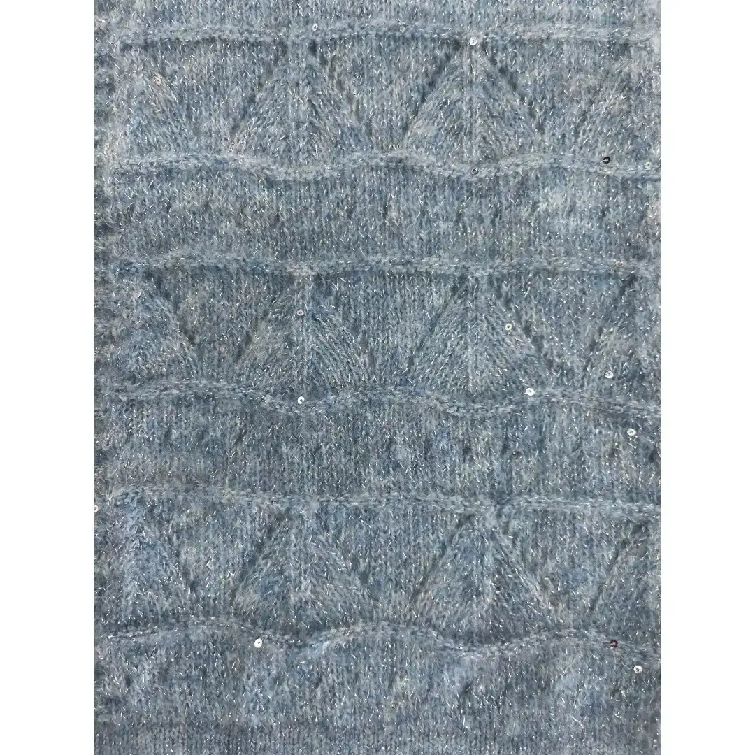 China Yarn for Open Cardigan (Sweater),Round Neck Pullover (Sweater),Crew Neck Pullover (Sweater),Crop Top Pullover (Sweater) Mossy Yarn Fancy Yarn Recycled Polyester Merino Wool Elastane Metallic fiber Polyester Sky-blue color buy from China wholesaler bulk order at wholesale price free worldwide shipping Alibaba