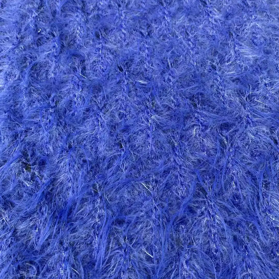 China Yarn for Round Neck Pullover (Sweater),T-shirt (Sweater),Polo T-shirt (Sweater) Cat Feather Yarn Fancy Yarn Polyamide Polyester 花蓝 color buy from China wholesaler bulk order at wholesale price free worldwide shipping Alibaba