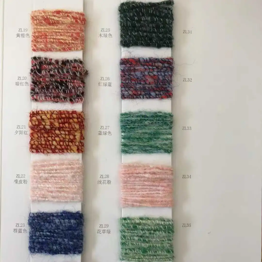 China Yarn for Crop Top,Open Cardigan (Sweater),Full-Zipper Cardigan (Sweater),Half-Zipper Cardigan (Sweater),Round Neck Pullover (Sweater) Mossy Yarn Fancy Yarn Nylon Wool Elastane Polyester 渐变色 color buy from China wholesaler bulk order at wholesale price free worldwide shipping Alibaba