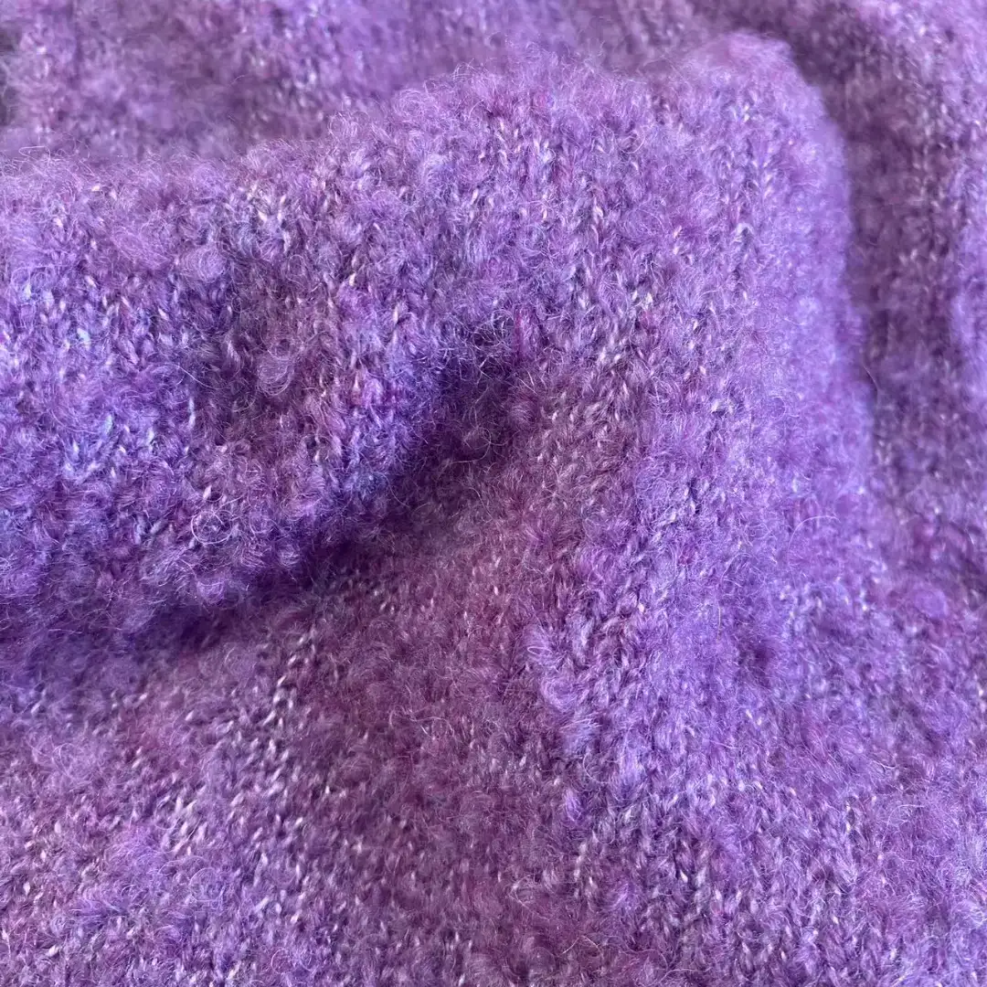 China Yarn for Open Cardigan (Sweater) Boucle Yarn Fancy Yarn Recycled Polyester Polyester Acrylic Wool Elastane 紫色 color buy from China wholesaler bulk order at wholesale price free worldwide shipping Alibaba