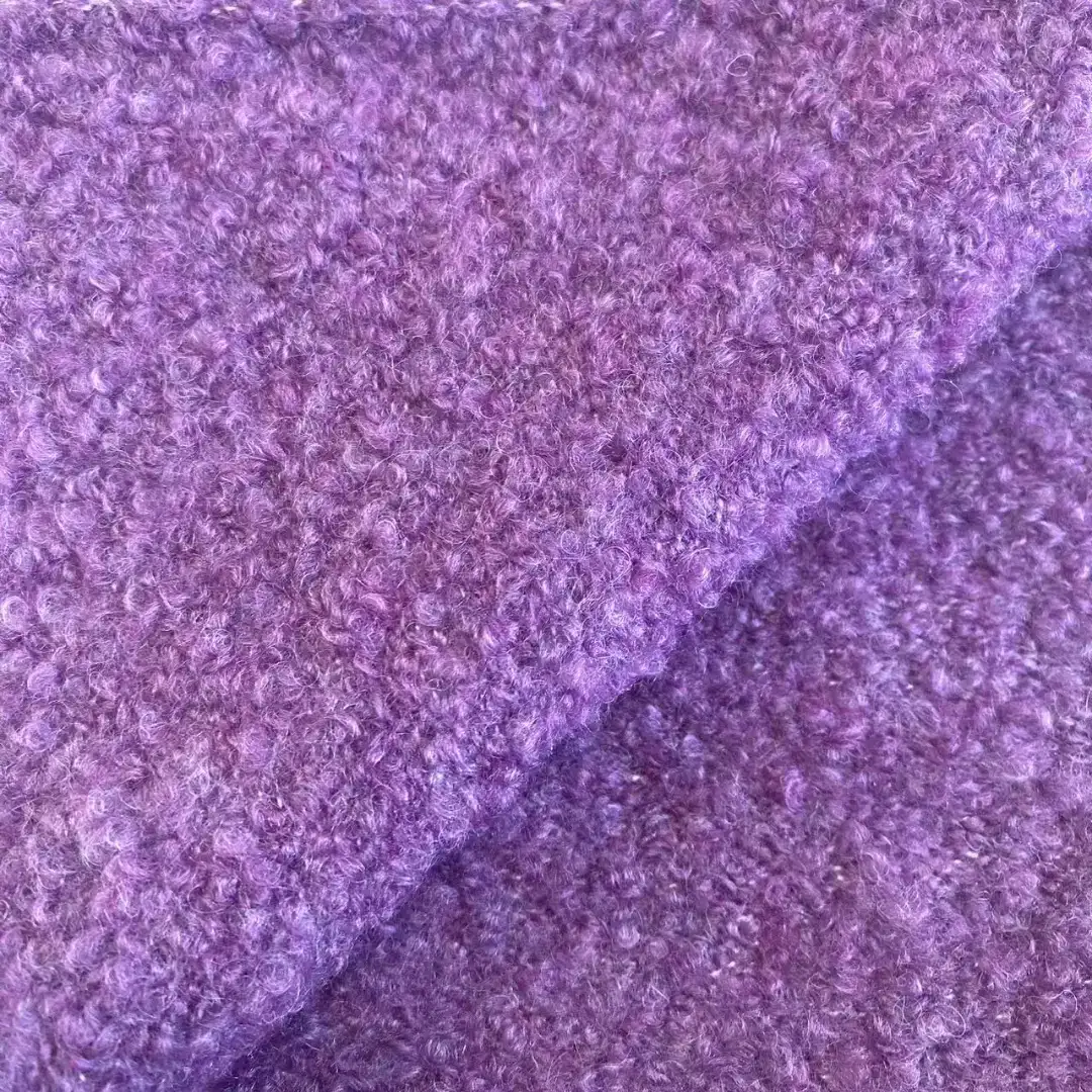 China Yarn for Open Cardigan (Sweater) Boucle Yarn Fancy Yarn Recycled Polyester Polyester Acrylic Wool Elastane 紫色 color buy from China wholesaler bulk order at wholesale price free worldwide shipping Alibaba