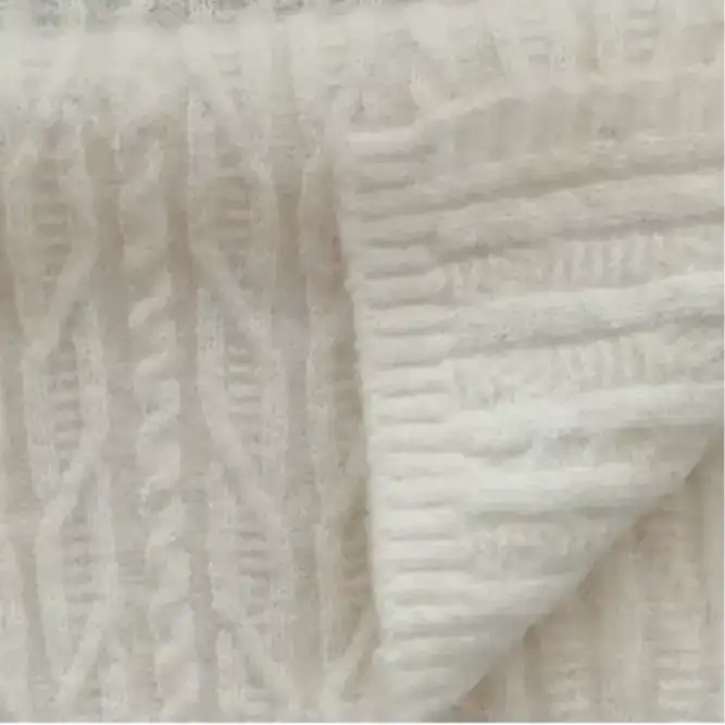 China Yarn for Shirt Long Sleeve Zipper (Sweater),Round Neck Pullover (Sweater),Roll Neck Jumper (Sweater),Buttonless Cardigan (Sweater) Mossy Yarn Fancy Yarn Recycled Polyester Polyester Wool Elastane Camel Ivory color buy from China wholesaler bulk order at wholesale price free worldwide shipping Alibaba