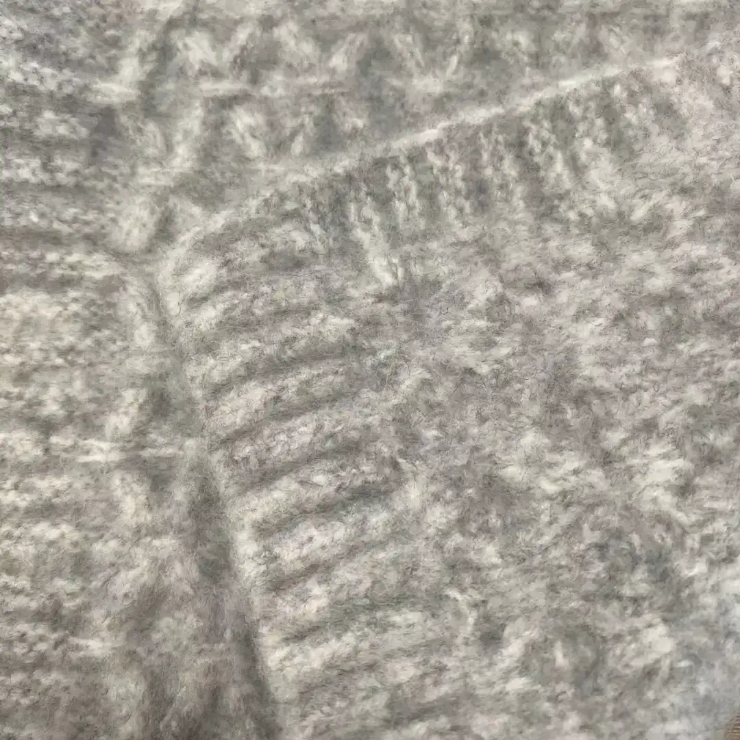 China Yarn for Open Cardigan (Sweater) Mossy Yarn Fancy Yarn Recycled Polyester Wool Elastane GREY color buy from China wholesaler bulk order at wholesale price free worldwide shipping Alibaba