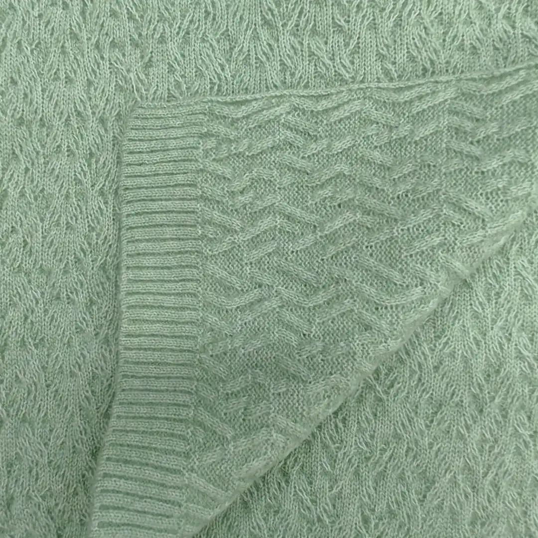 China Yarn for Open Cardigan (Sweater),Half-Zipper Cardigan (Sweater),Crew Neck Pullover (Sweater),Crop Top Pullover (Sweater) Mossy Yarn Fancy Yarn Recycled Polyester Acrylic Wool Spandex Light green color buy from China wholesaler bulk order at wholesale price free worldwide shipping Alibaba