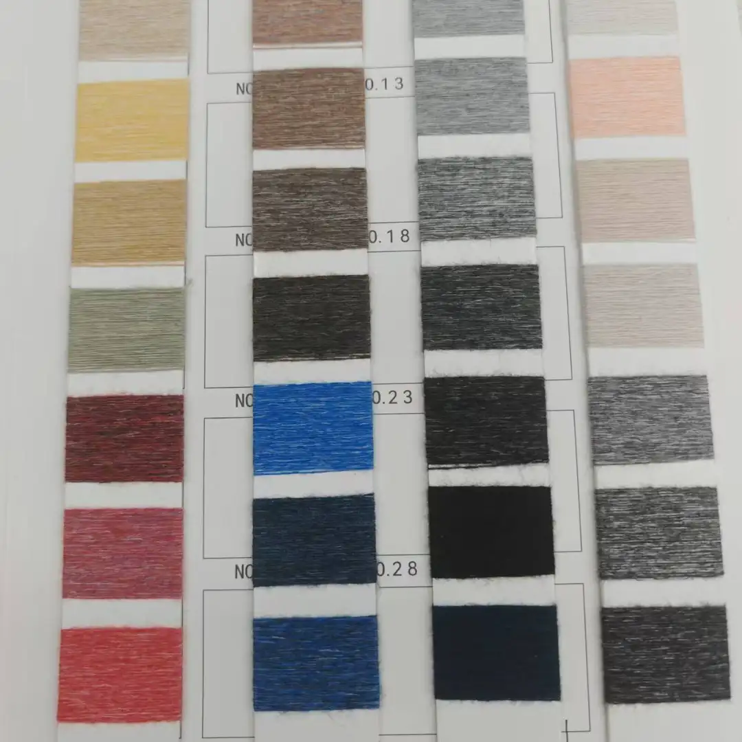 China Yarn for Crop Top,Hoodie,Open Cardigan (Sweater),Full-Zipper Cardigan (Sweater),Half-Zipper Cardigan (Sweater),Round Neck Pullover (Sweater) Core Spun Yarn Regular Yarn Polyester Nylon Green, grey, blue, black color buy from China wholesaler bulk order at wholesale price free worldwide shipping Alibaba