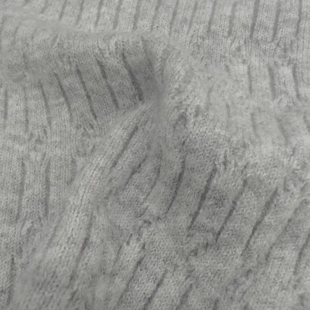 China Yarn for Open Cardigan (Sweater),Shirt Long Sleeve Zipper (Sweater),Round Neck Pullover (Sweater),Crew Neck Pullover (Sweater) Mossy Yarn Fancy Yarn Recycled Polyester Wool Spandex Gray color buy from China wholesaler bulk order at wholesale price free worldwide shipping Alibaba