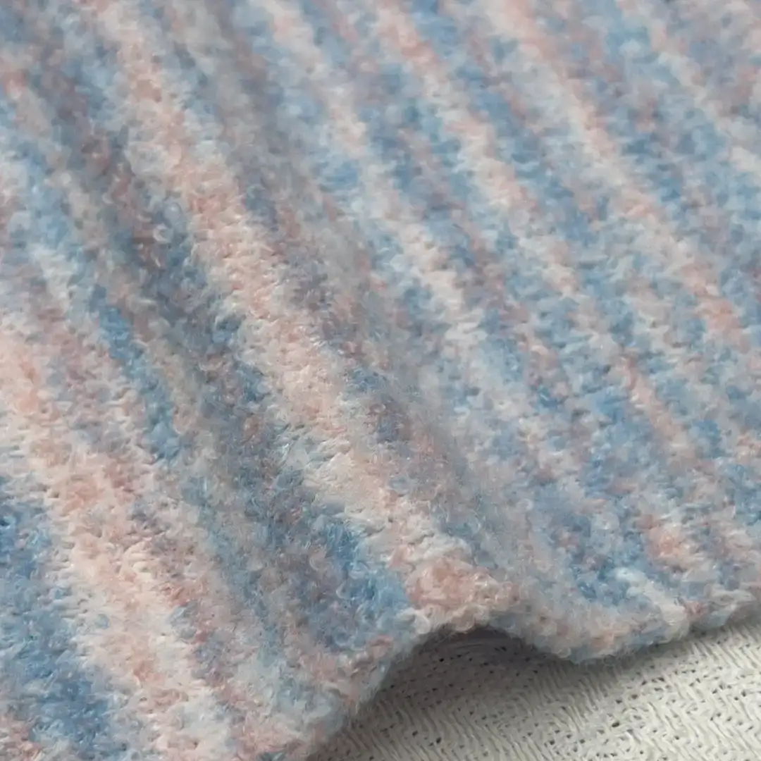 China Yarn for Ladies Vest (Sweater),Men’s Vest (Sweater),Open Cardigan (Sweater),Full-Zipper Cardigan (Sweater),Half-Zipper Cardigan (Sweater),Shirt Long Sleeve Button (Sweater),Crew Neck Pullover (Sweater),Crop Top Pullover (Sweater) Boucle Yarn Fancy Yarn Wool Acrylic Polyester Recycled Polyester Elastane blue and pink color buy from China wholesaler bulk order at wholesale price free worldwide shipping Alibaba