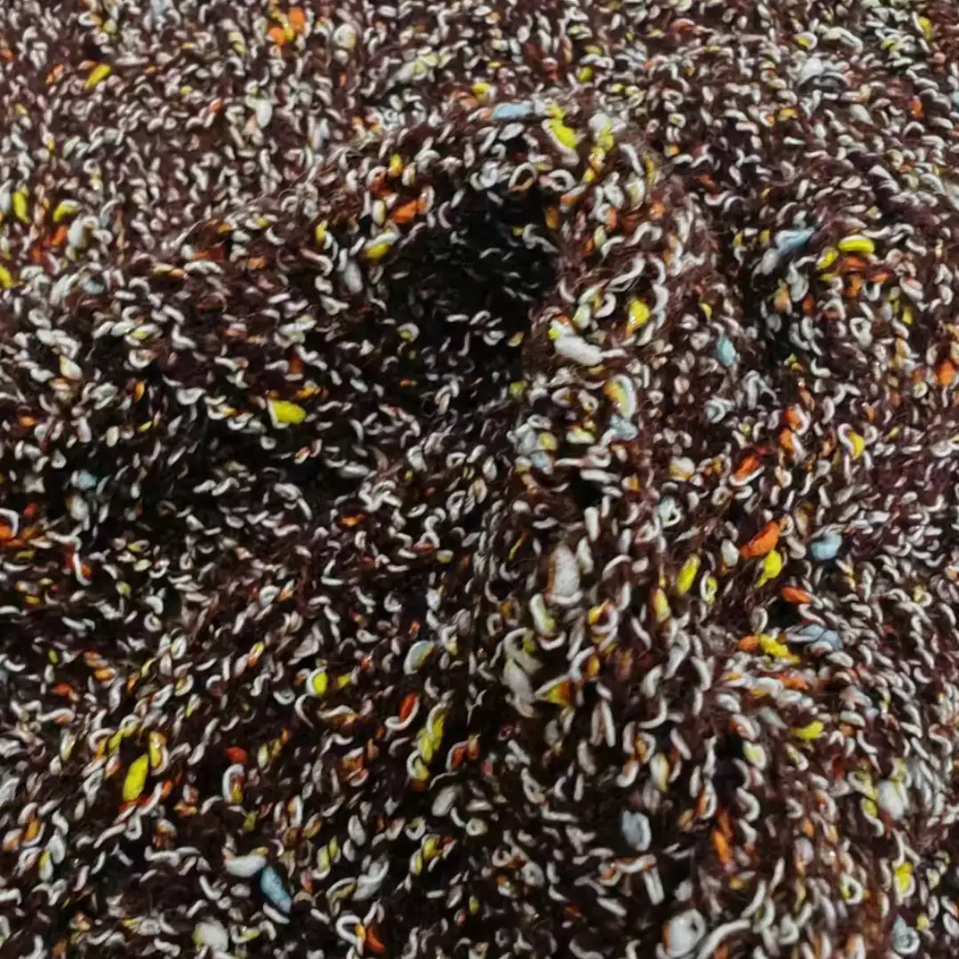 China Yarn for Open Cardigan (Sweater),Full-Zipper Cardigan (Sweater),Half-Zipper Cardigan (Sweater),Shirt Long Sleeve Button (Sweater) Boucle Yarn Fancy Yarn Polyester Acrylic brown，multicolor color buy from China wholesaler bulk order at wholesale price free worldwide shipping Alibaba