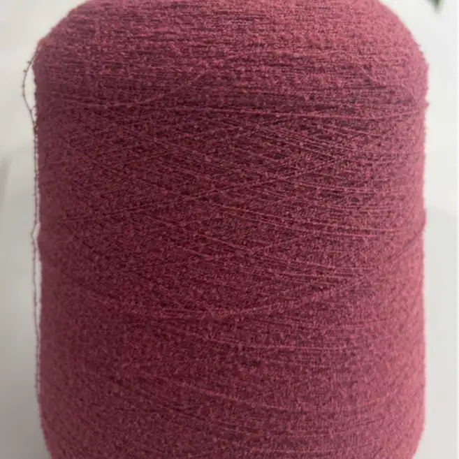 China Yarn for Open Cardigan (Sweater),Full-Zipper Cardigan (Sweater),Half-Zipper Cardigan (Sweater) Boucle Yarn Fancy Yarn Recycled Polyester wine red color buy from China wholesaler bulk order at wholesale price free worldwide shipping Alibaba