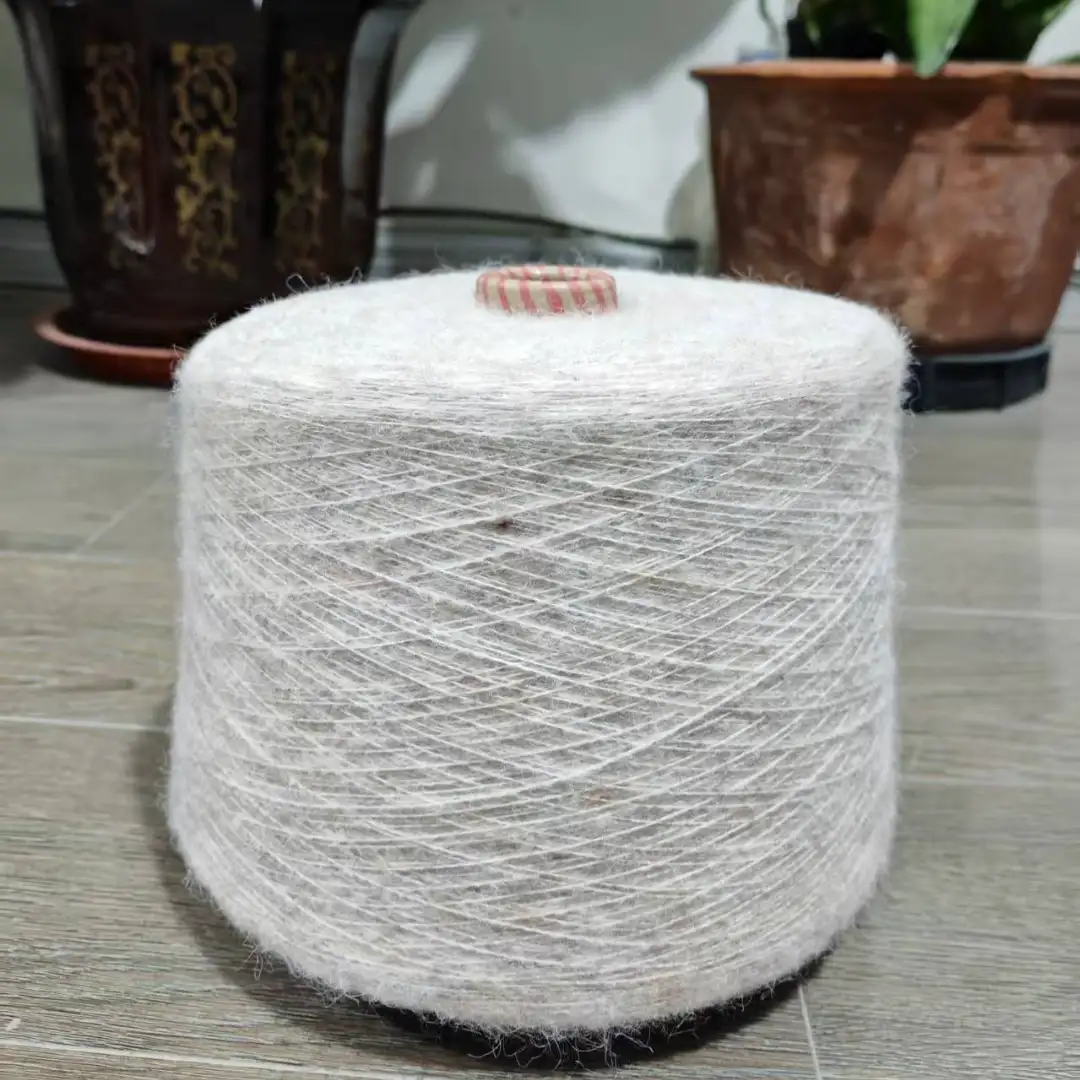 China Yarn for Open Cardigan (Sweater),Full-Zipper Cardigan (Sweater),Half-Zipper Cardigan (Sweater) Mossy Yarn Fancy Yarn Recycled Polyester Polyester Recycled Acrylic RWS Wool Spandex cream-coloured color buy from China wholesaler bulk order at wholesale price free worldwide shipping Alibaba