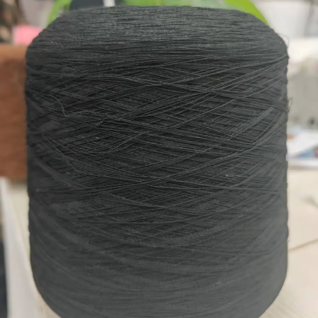 China Yarn for Full-Zipper Cardigan (Sweater),Half-Zipper Cardigan (Sweater),Shirt Long Sleeve Button (Sweater) Double Twist Spun Regular Yarn Polyester Viscose BLACK color buy from China wholesaler bulk order at wholesale price free worldwide shipping Alibaba