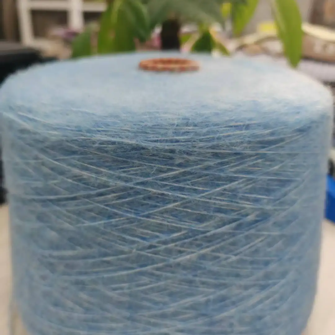 China Yarn for Men’s Vest (Sweater),Open Cardigan (Sweater),Full-Zipper Cardigan (Sweater) Air Spun Yarn Fancy Yarn Recycled Polyester Polyester Acrylic Nylon Wool blue color buy from China wholesaler bulk order at wholesale price free worldwide shipping Alibaba