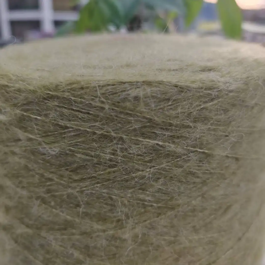 China Yarn for Open Cardigan (Sweater),Full-Zipper Cardigan (Sweater),Half-Zipper Cardigan (Sweater) Mossy Yarn Fancy Yarn Recycled Polyester Polyester Acrylic Wool Spandex Green color buy from China wholesaler bulk order at wholesale price free worldwide shipping Alibaba