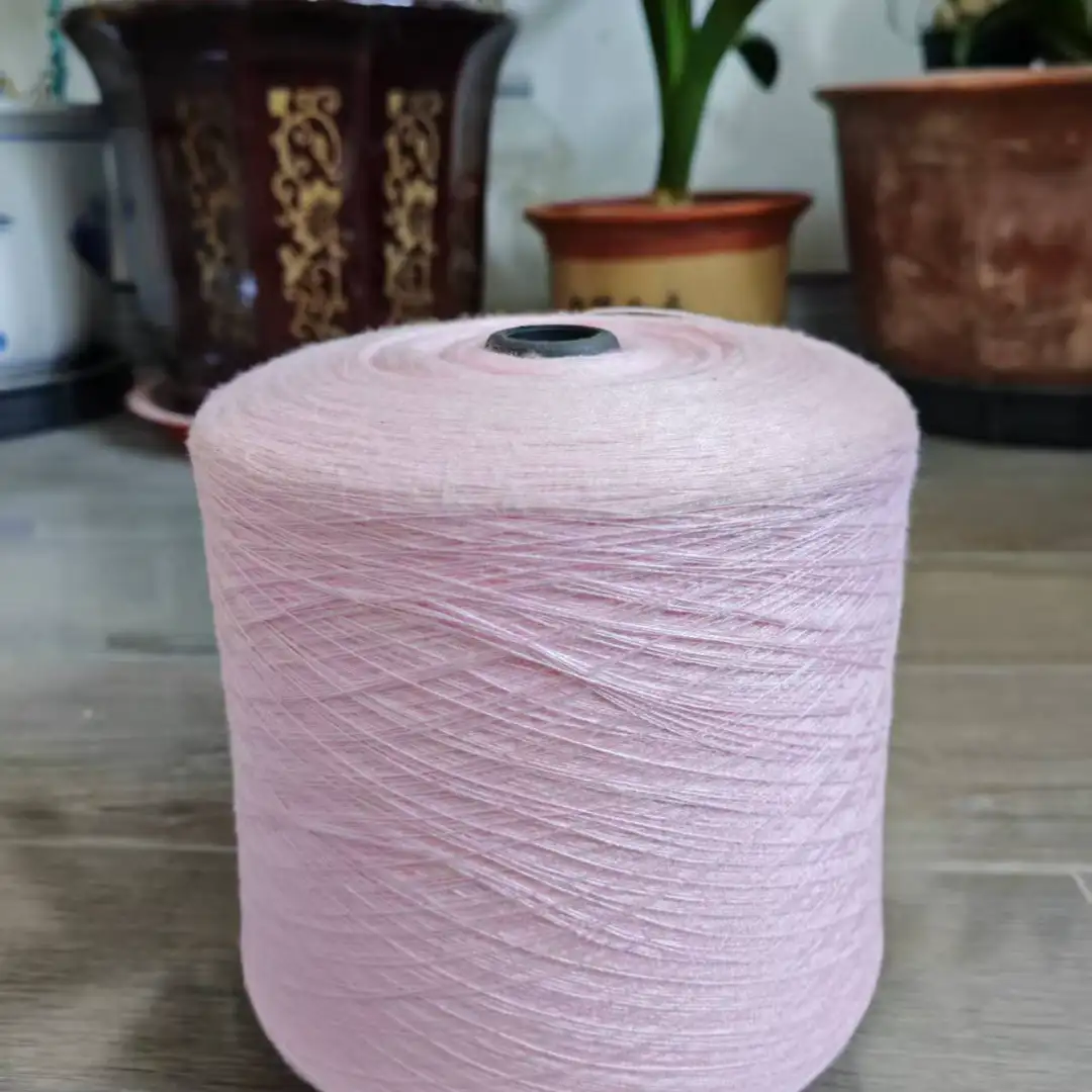 China Yarn for Full-Zipper Cardigan (Sweater),Half-Zipper Cardigan (Sweater),Shirt Long Sleeve Button (Sweater) Core Spun Yarn Regular Yarn Viscose Polyester Nylon pink color buy from China wholesaler bulk order at wholesale price free worldwide shipping Alibaba