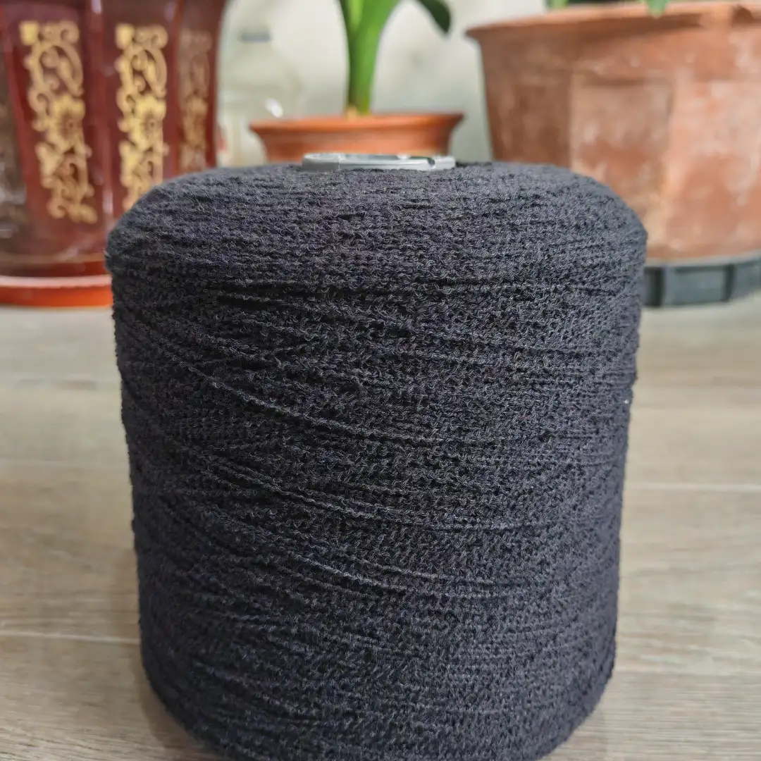 China Yarn for Open Cardigan (Sweater),Full-Zipper Cardigan (Sweater),Half-Zipper Cardigan (Sweater) Core Spun Yarn Regular Yarn Polyester Cotton BLACK color buy from China wholesaler bulk order at wholesale price free worldwide shipping Alibaba