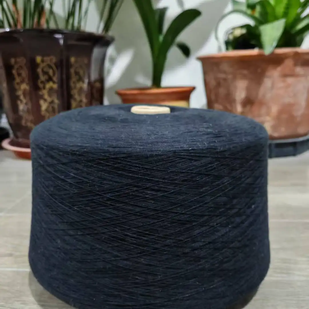 China Yarn for Full-Zipper Cardigan (Sweater),Half-Zipper Cardigan (Sweater),Shirt Long Sleeve Button (Sweater) Ring Spun Regular Yarn Cotton Recycled Polyester BLACK color buy from China wholesaler bulk order at wholesale price free worldwide shipping Alibaba