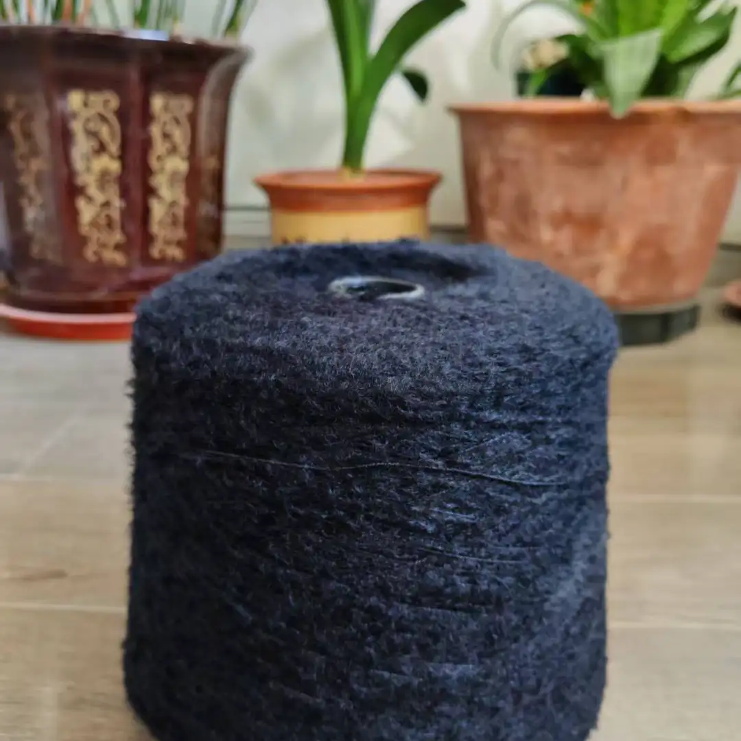 China Yarn for Open Cardigan (Sweater),Full-Zipper Cardigan (Sweater),Half-Zipper Cardigan (Sweater) Cat Feather Yarn Fancy Yarn Recycled Polyester Polyester BLACK color buy from China wholesaler bulk order at wholesale price free worldwide shipping Alibaba