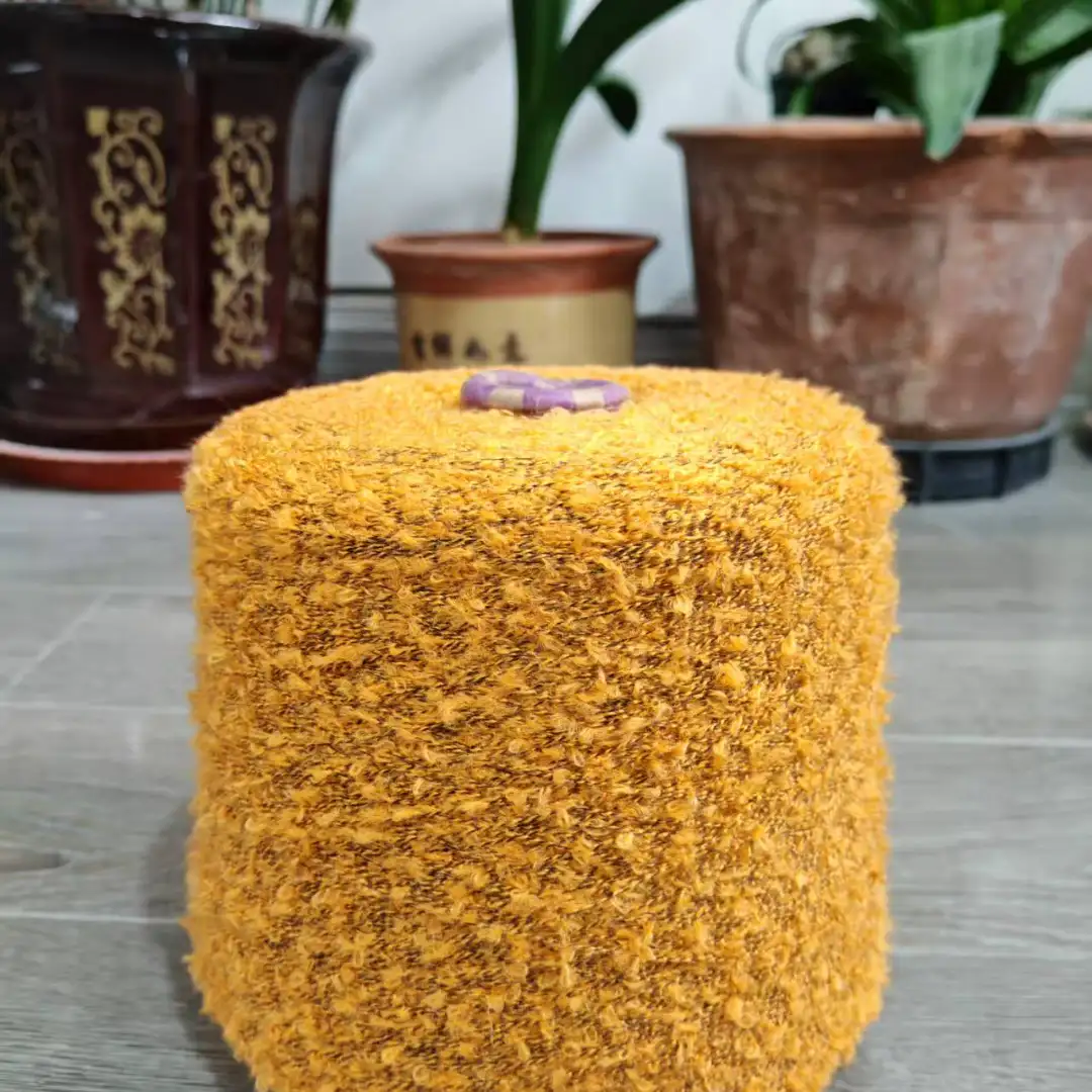 China Yarn for Full-Zipper Cardigan (Sweater),Half-Zipper Cardigan (Sweater),Shirt Long Sleeve Button (Sweater) Boucle Yarn Fancy Yarn Acrylic Polyester yellow color buy from China wholesaler bulk order at wholesale price free worldwide shipping Alibaba