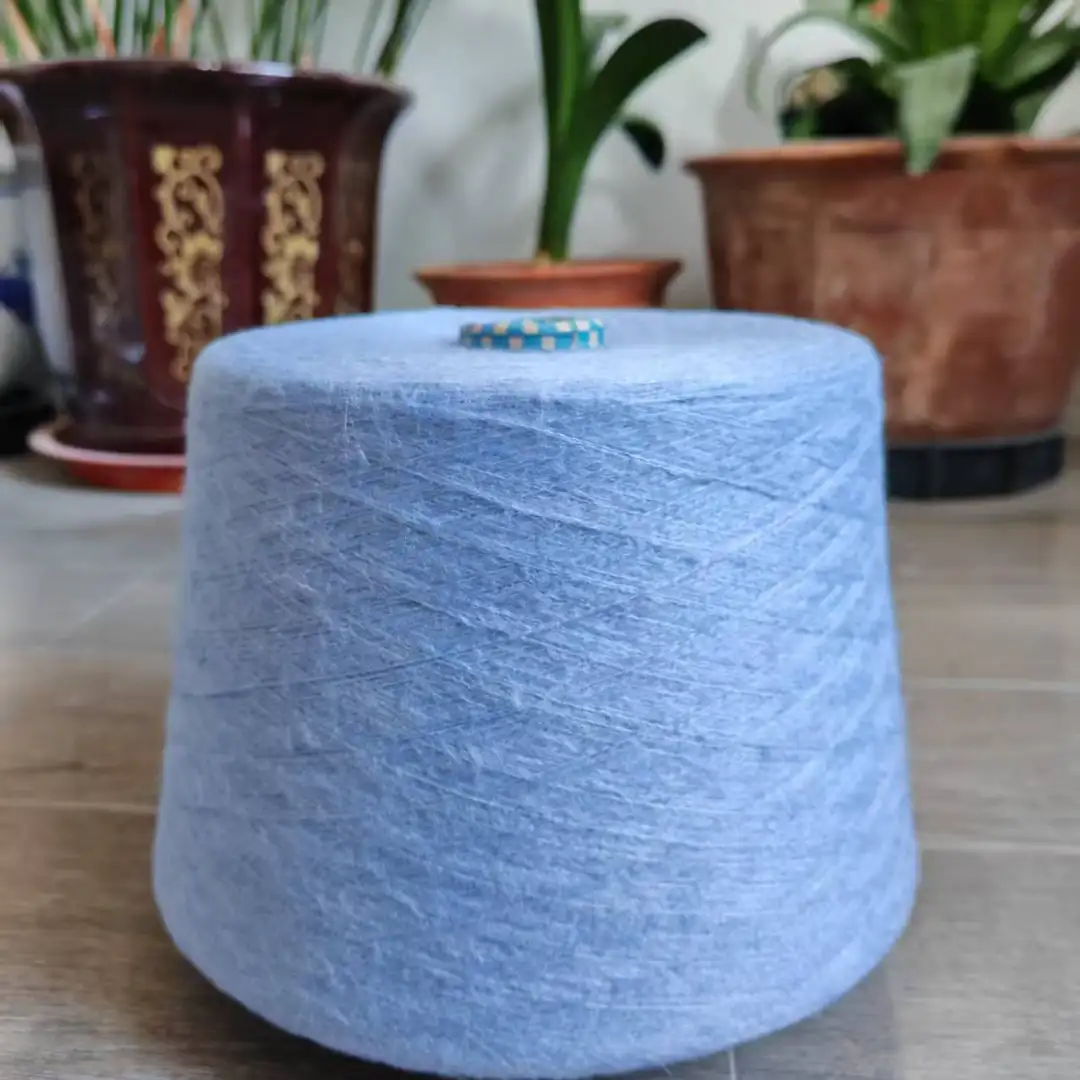 China Yarn for Open Cardigan (Sweater),Full-Zipper Cardigan (Sweater),Half-Zipper Cardigan (Sweater) Mossy Yarn Fancy Yarn Acrylic Nylon Recycled Acrylic Spandex blue color buy from China wholesaler bulk order at wholesale price free worldwide shipping Alibaba