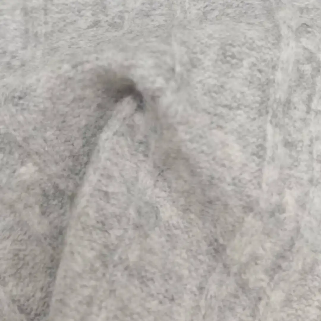 China Yarn for Open Cardigan (Sweater),Full-Zipper Cardigan (Sweater),Half-Zipper Cardigan (Sweater) Mossy Yarn Fancy Yarn Cotton Recycled Polyester Wool Spandex Gray color buy from China wholesaler bulk order at wholesale price free worldwide shipping Alibaba