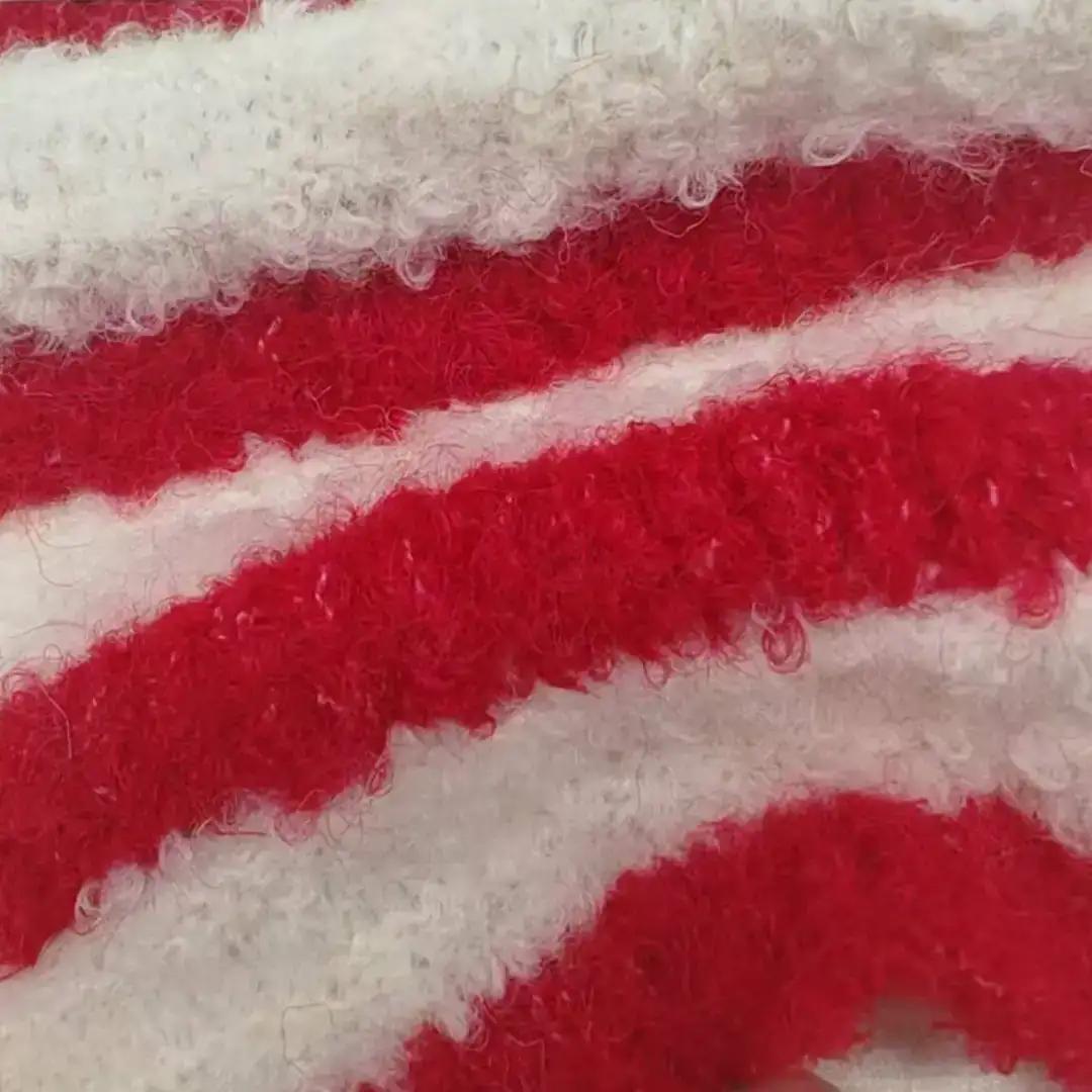 China Yarn for Open Cardigan (Sweater),Full-Zipper Cardigan (Sweater),Half-Zipper Cardigan (Sweater),Shirt Long Sleeve Button (Sweater) Boucle Yarn Fancy Yarn Polyester Acrylic Wool Spandex white，red color buy from China wholesaler bulk order at wholesale price free worldwide shipping Alibaba