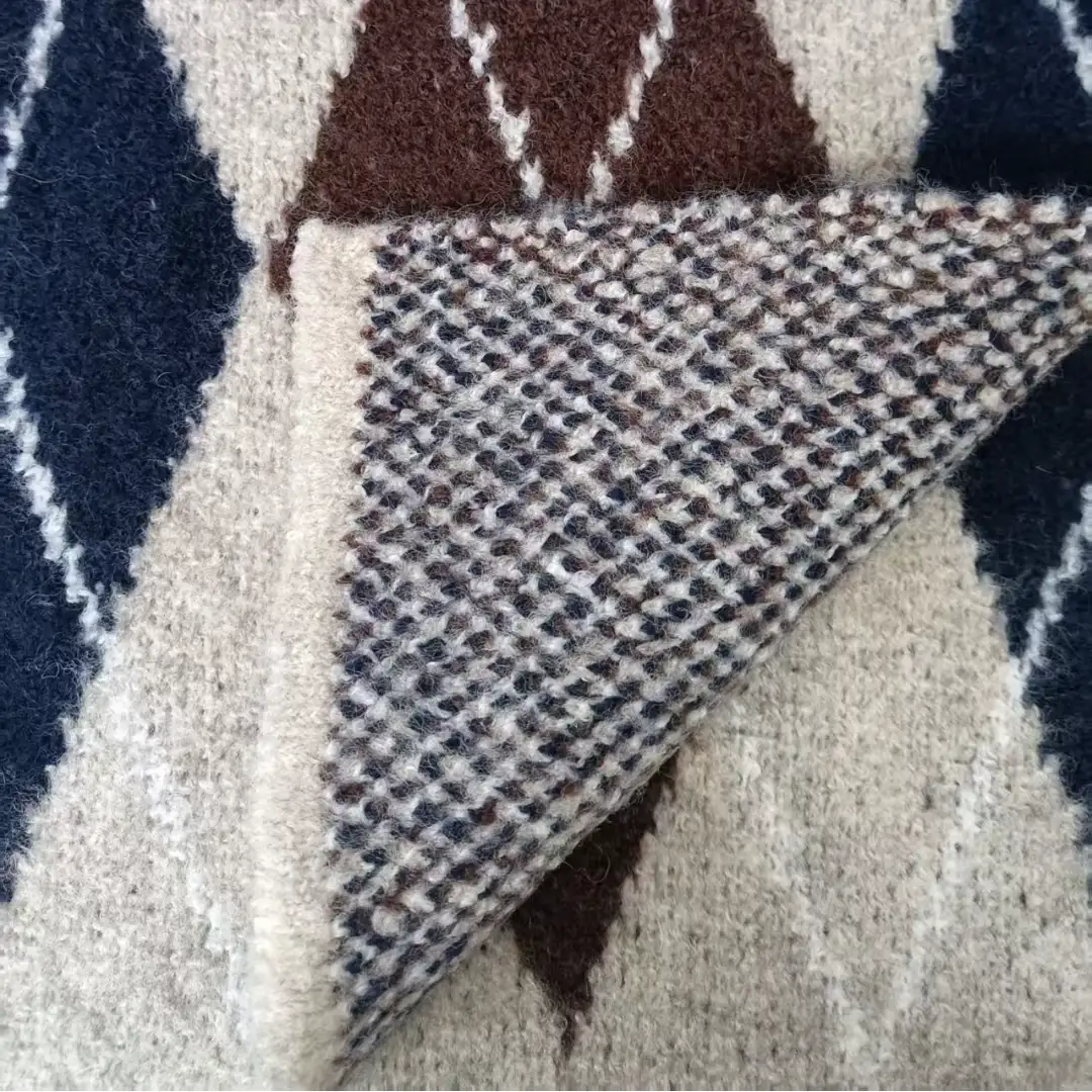 China Yarn for Ladies Vest (Sweater),Open Cardigan (Sweater),Hoodie  (Sweater),Knitted Leggings (Sweater),Men's Pants (Sweater) Mossy Yarn Fancy Yarn Wool Acrylic Polyester Nylon Elastane white+brown+deep blue color buy from China wholesaler bulk order at wholesale price free worldwide shipping Alibaba