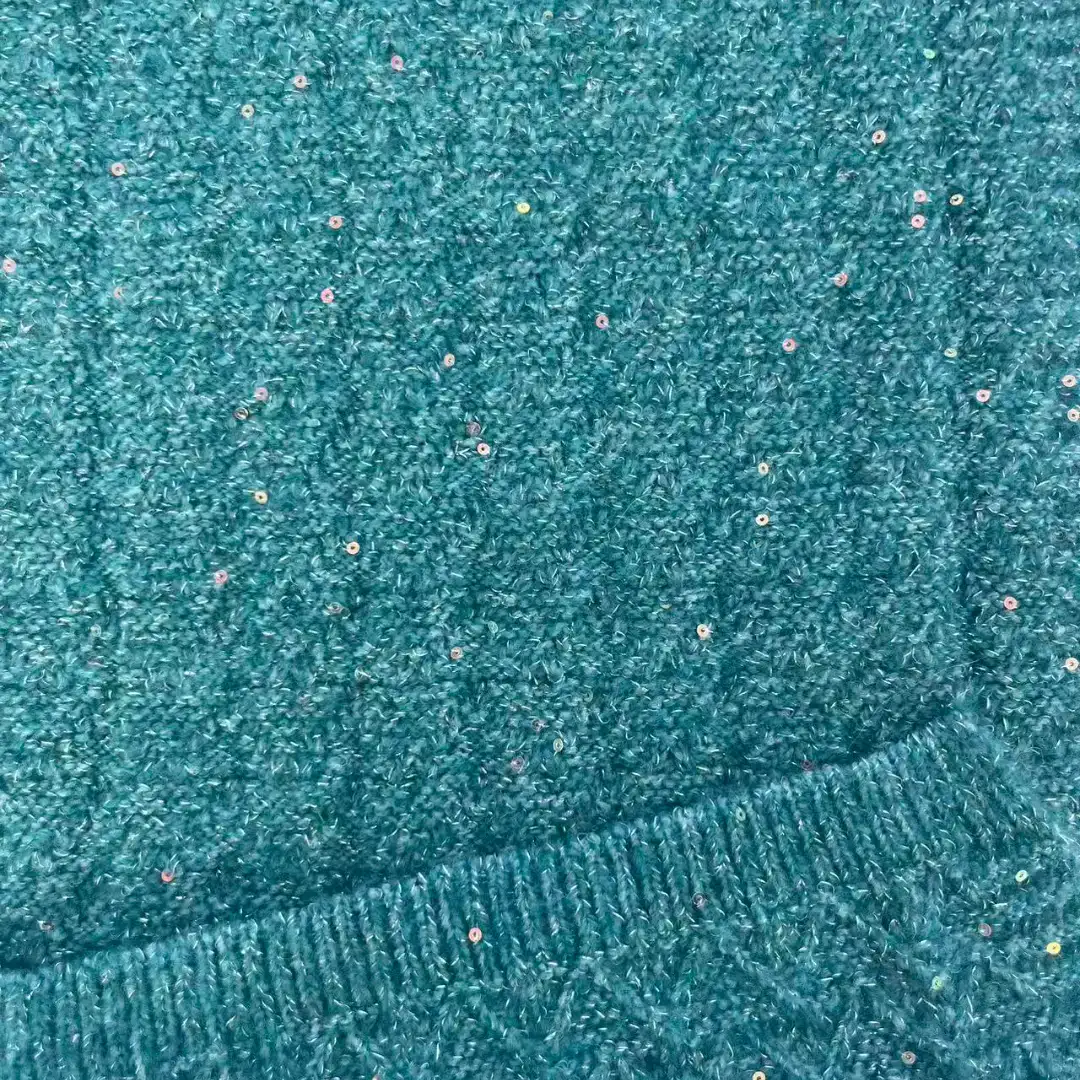 China Yarn for Roll Neck Jumper (Sweater),Kids Ruffled Edge Jumper (Sweater),Gorilla Slim Fit Layer Top (Sweater),Kids Scallop Trims Dress (Sweater) Mossy Yarn Fancy Yarn Acrylic Polyester Lurex Elastane Sequin blue, green color buy from China wholesaler bulk order at wholesale price free worldwide shipping Alibaba