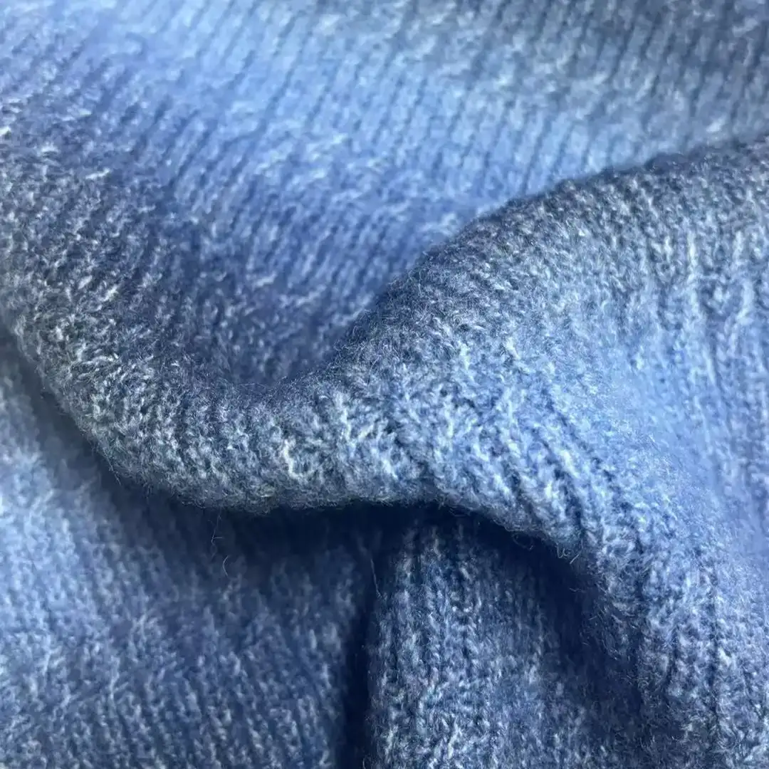 China Yarn for Open Cardigan (Sweater),Full-Zipper Cardigan (Sweater),Round Neck Pullover (Sweater),Crew Neck Pullover (Sweater) Mossy Yarn Fancy Yarn Recycled Polyester Polyester Recycled Acrylic Wool Spandex Deep blue and light blue alternate color buy from China wholesaler bulk order at wholesale price free worldwide shipping Alibaba