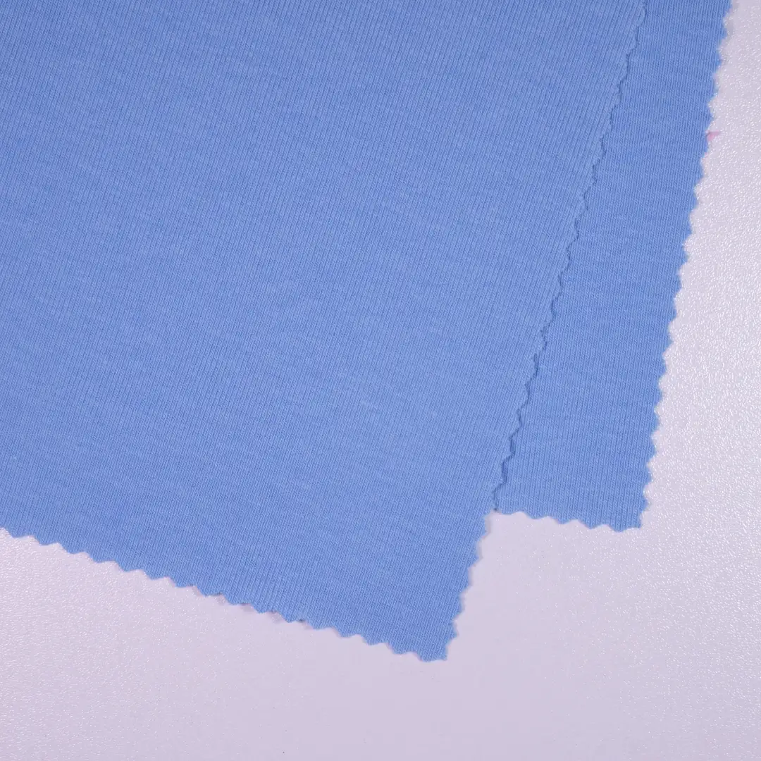 China Fabric for Blazer,Tank Top,Hoodie  ,Sweatshirt Interlock Knit Fabric Cotton Spandex blue color buy from China wholesaler bulk order at wholesale price free worldwide shipping Alibaba