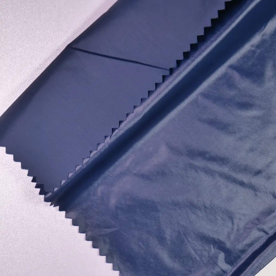China Fabric for Down Jacket Nylon Taffeta Synthetic Woven Fabric Nylon Dark blue color buy from China wholesaler bulk order at wholesale price free worldwide shipping Alibaba