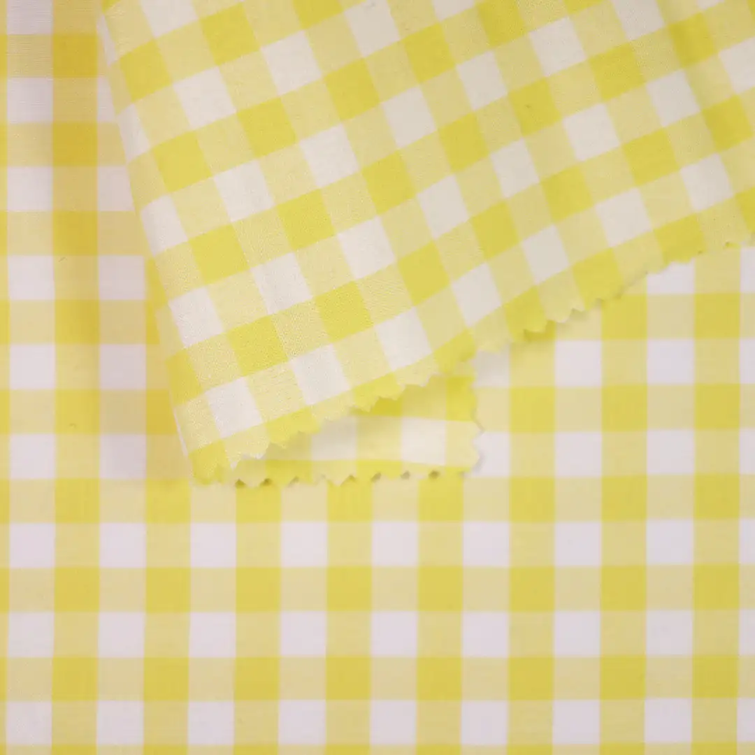 China Fabric for Blouse,Over Shirt Yarn Dyed Check Woven Blended Fabric Cotton Polyester yellow color buy from China wholesaler bulk order at wholesale price free worldwide shipping Alibaba