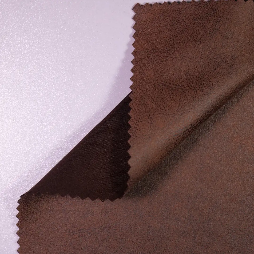 China Fabric for Jackets,Trench Coat Suede Knit Fabric Polyester Spandex brown color buy from China wholesaler bulk order at wholesale price free worldwide shipping Alibaba