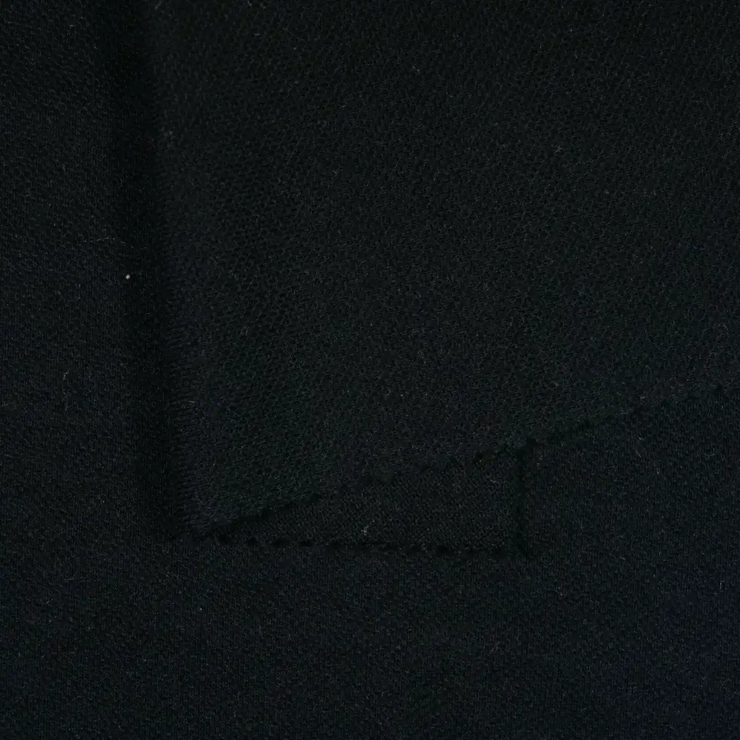 China Fabric for T-Shirt,Polo Shirt Pique Knit Fabric Polyester Wool black color buy from China wholesaler bulk order at wholesale price free worldwide shipping Alibaba