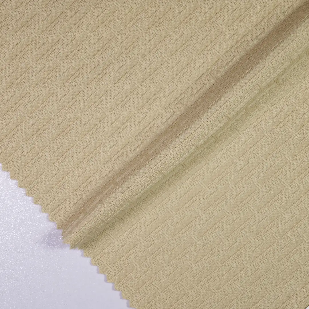 China Fabric for T-Shirt,Polo Shirt Jacquard Knit Fabric Polyester Khaki color buy from China wholesaler bulk order at wholesale price free worldwide shipping Alibaba