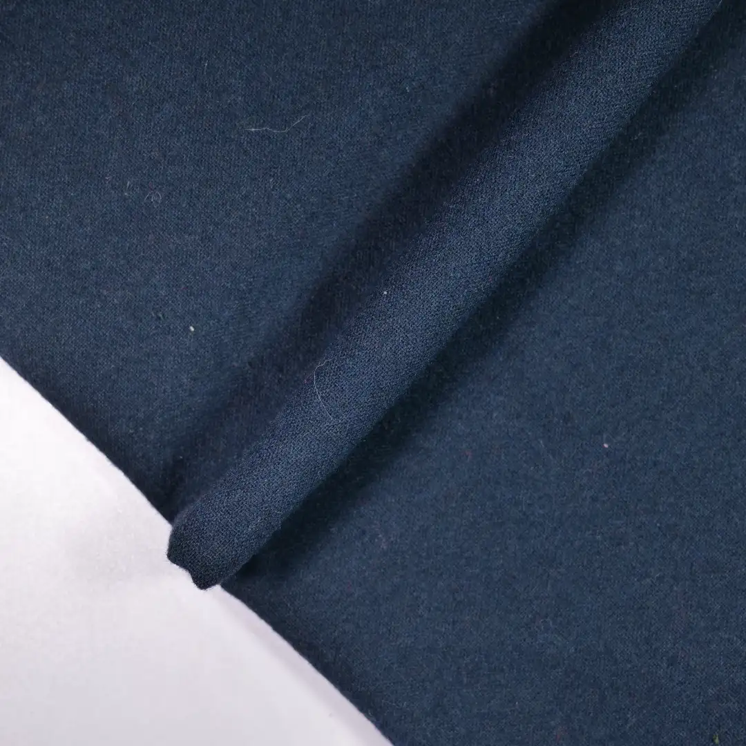 China Fabric for Trench Coat,Overcoat Woolen Cut Velvet Woolen Wool Viscose Acrylic Polyester Dark blue color buy from China wholesaler bulk order at wholesale price free worldwide shipping Alibaba