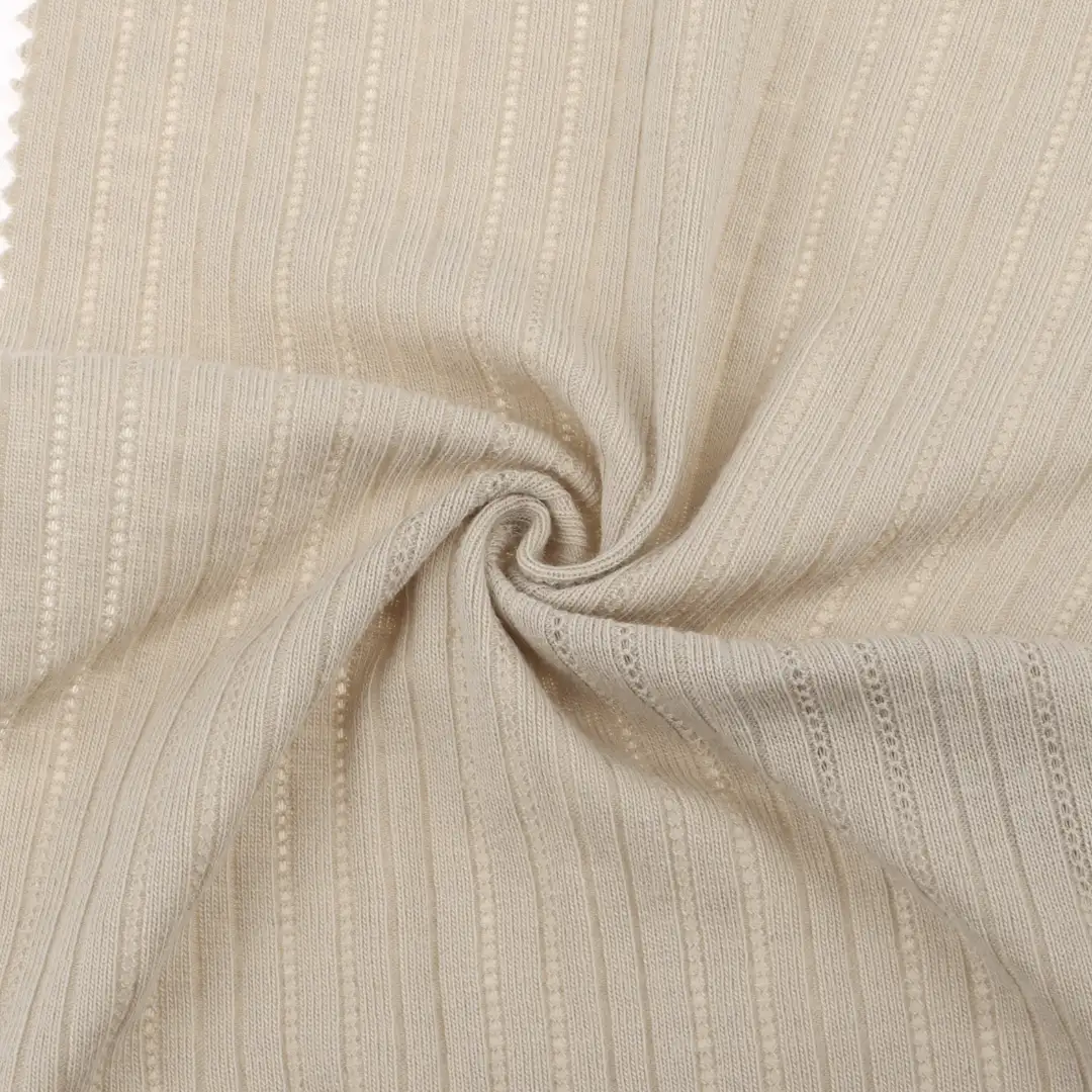 China Fabric for T-Shirt,Loungewear Rib Knit Fabric Cotton Polyester Khaki color buy from China wholesaler bulk order at wholesale price free worldwide shipping Alibaba