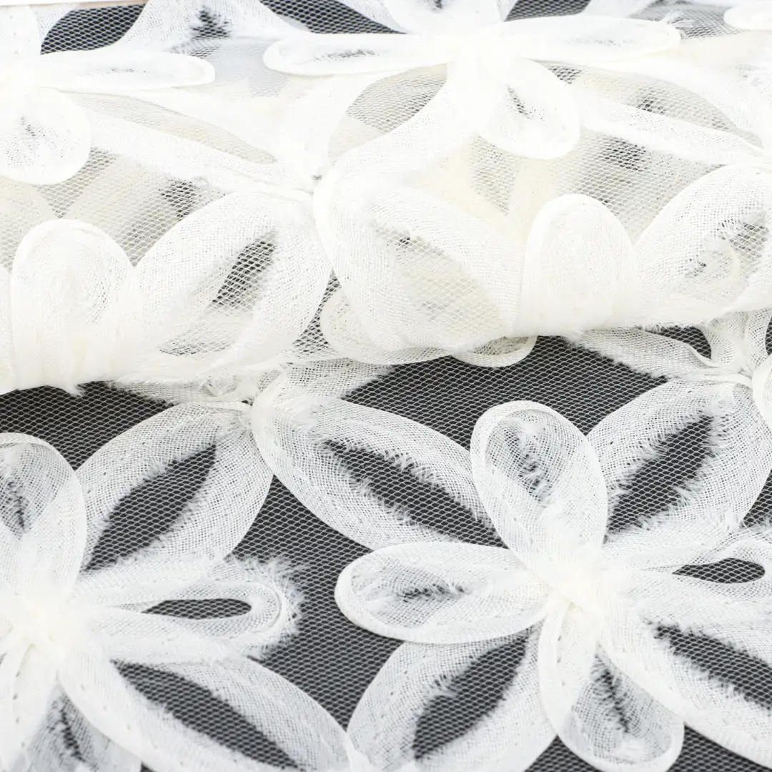 China Fabric for Skirt Lace Knit Fabric Polyester Cream color buy from China wholesaler bulk order at wholesale price free worldwide shipping Alibaba