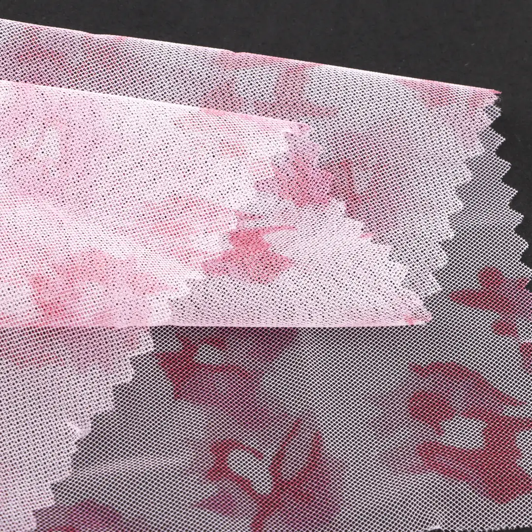 China Fabric for Skirt Mesh Knit Fabric Polyester Pink color buy from China wholesaler bulk order at wholesale price free worldwide shipping Alibaba