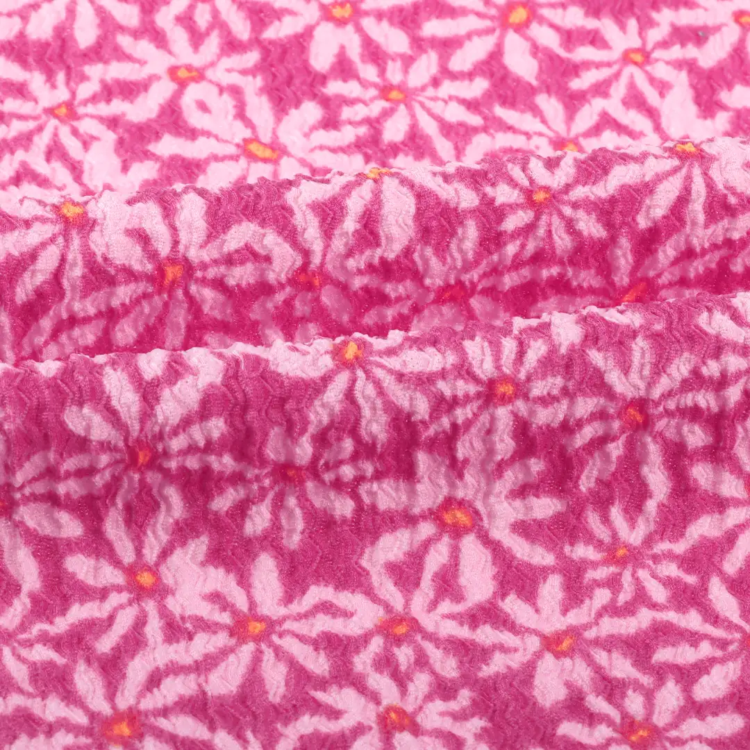 China Fabric for Skirt Crepe Knit Fabric Polyester Spandex Pink color buy from China wholesaler bulk order at wholesale price free worldwide shipping Alibaba