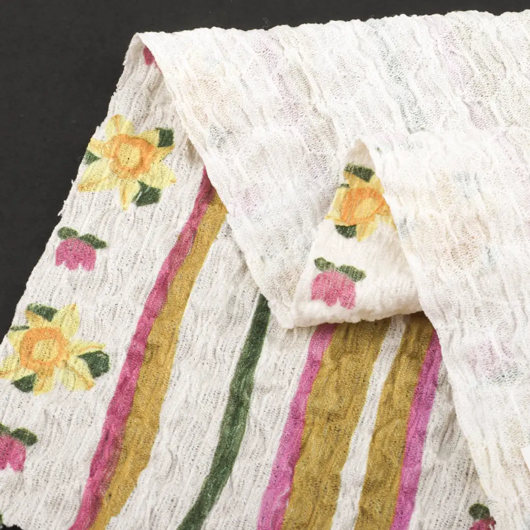 China Fabric for Skirt Crepe Knit Fabric Polyester Spandex Printing color buy from China wholesaler bulk order at wholesale price free worldwide shipping Alibaba