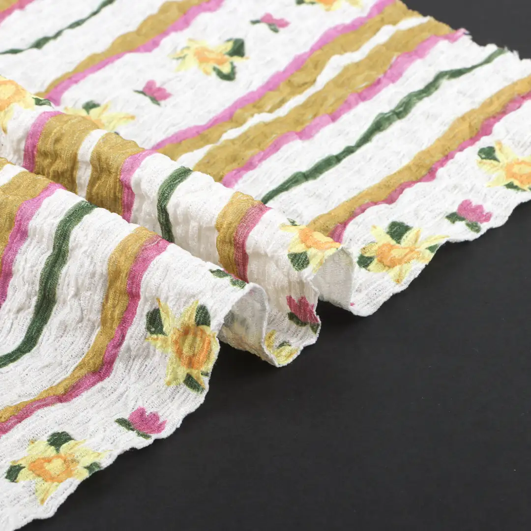 China Fabric for Skirt Crepe Knit Fabric Polyester Spandex Printing color buy from China wholesaler bulk order at wholesale price free worldwide shipping Alibaba